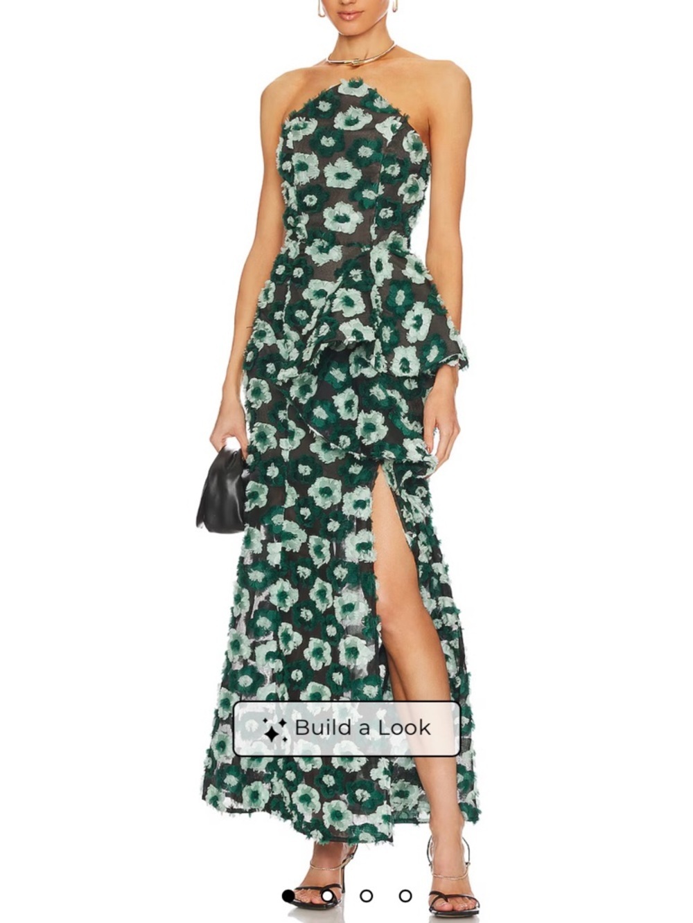 Elliatt Green Floral Halter Maxi Dress